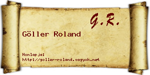 Göller Roland névjegykártya